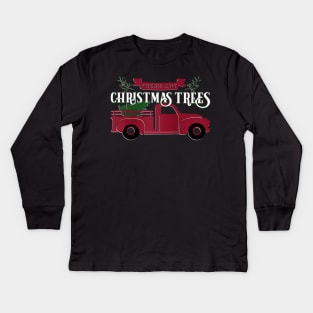 Fresh Cut Christmas Trees - Vintage Pick up truck - Raglan Baseball Kids Long Sleeve T-Shirt